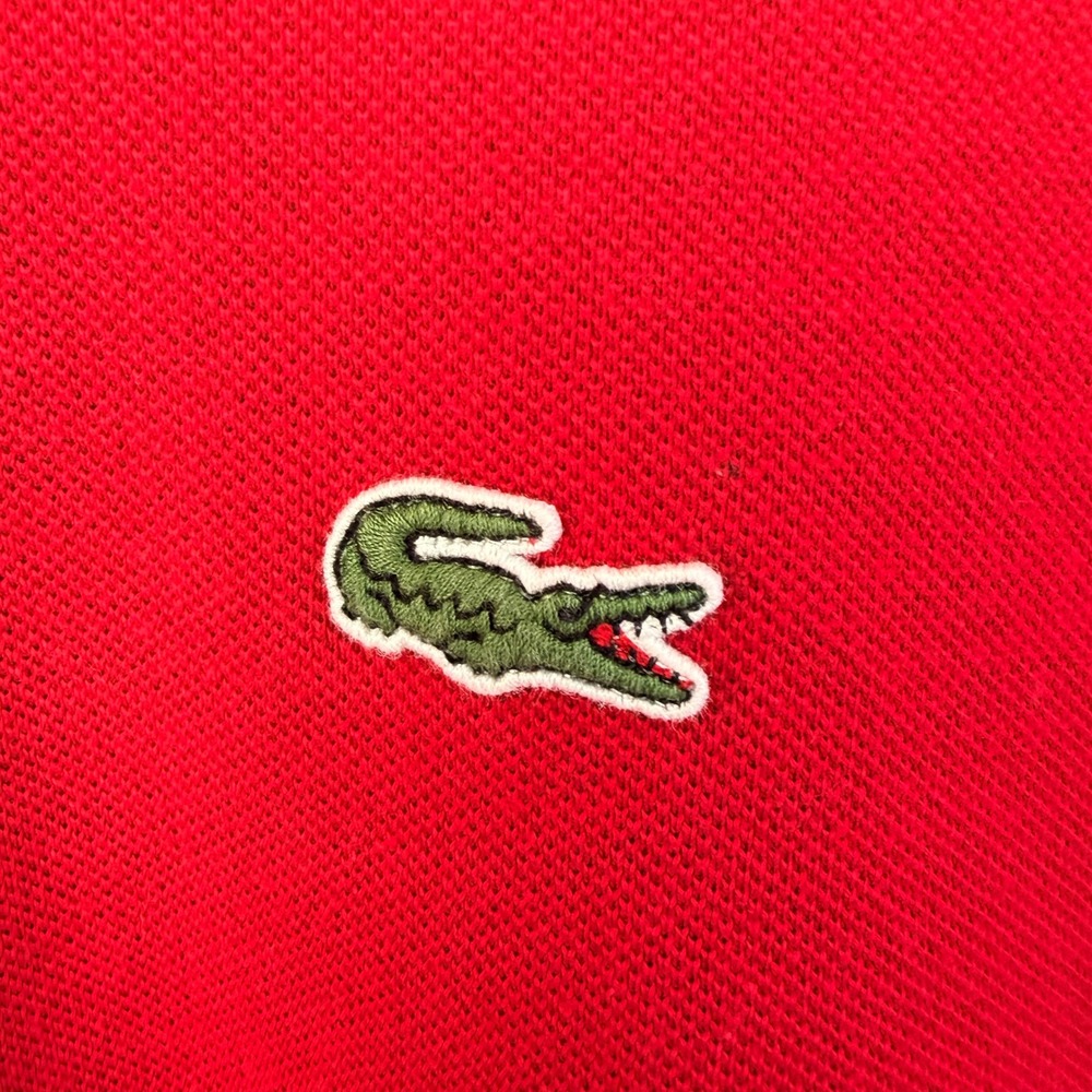 Lacoste Polo Shirt Men's 4 Red Long Sleeve Cotton Classic Crocodile Logo - Picture 3 of 9
